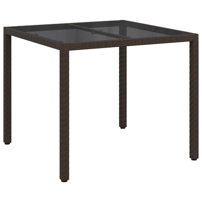 vidaXL Garden Table Brown 90 x 90 x 75 cm Poly Rattan 2