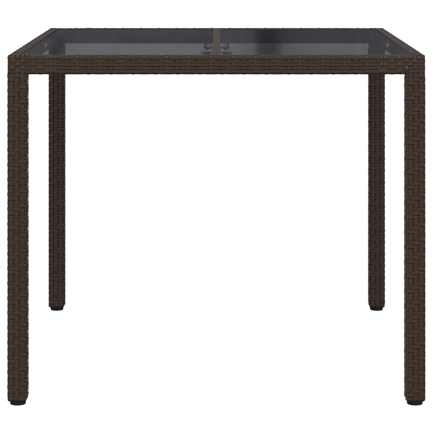 vidaXL Garden Table Brown 90 x 90 x 75 cm Poly Rattan 3