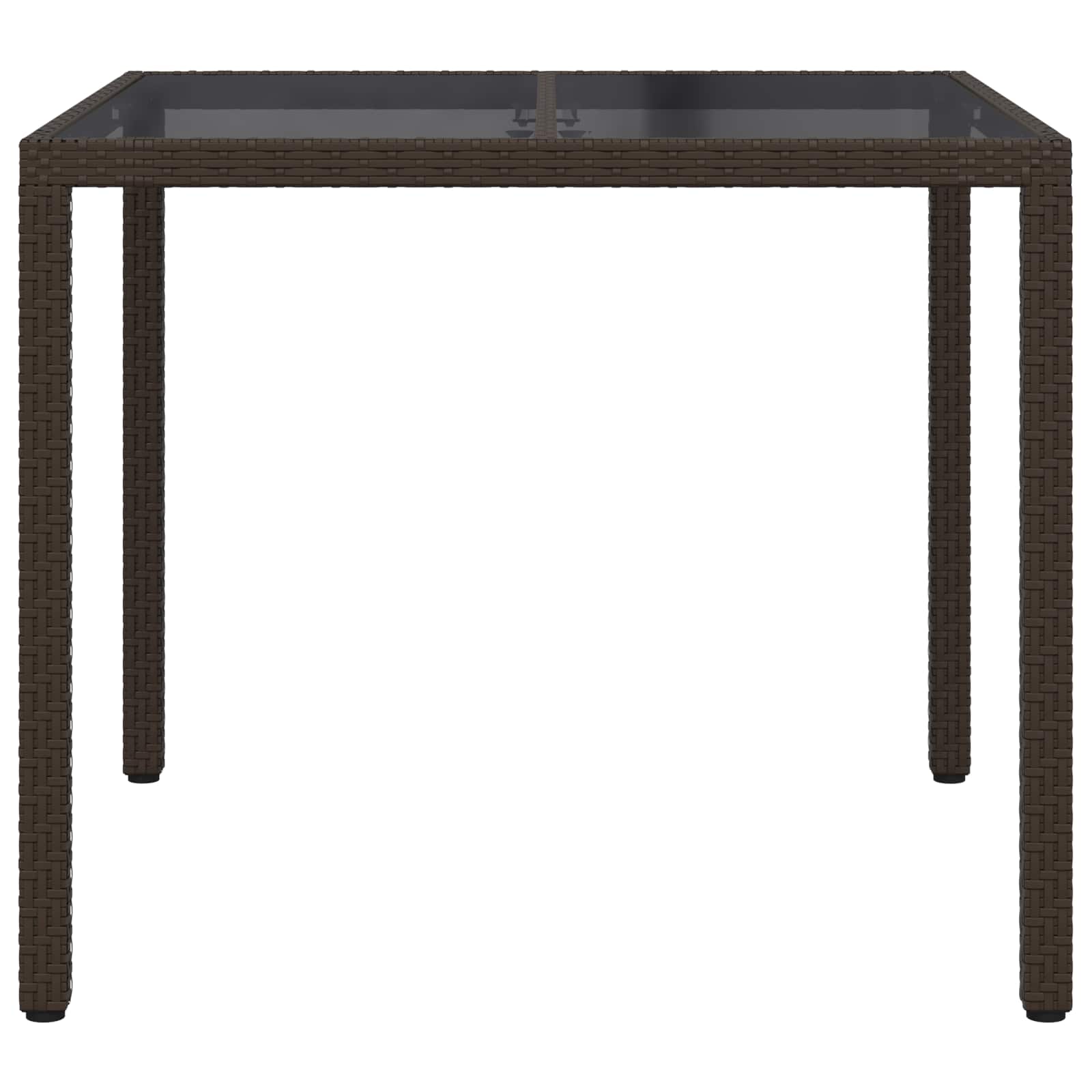 vidaXL Garden Table Brown 90 x 90 x 75 cm Poly Rattan 3