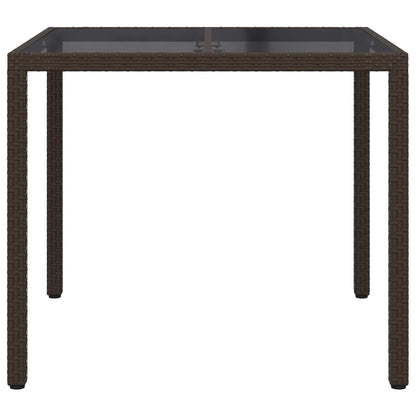 vidaXL Garden Table Brown 90 x 90 x 75 cm Poly Rattan 3
