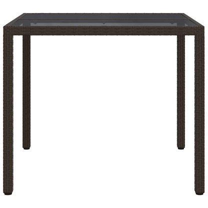 vidaXL Garden Table Brown 90 x 90 x 75 cm Poly Rattan 4
