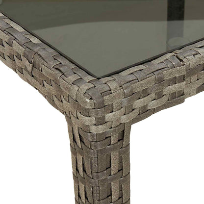 vidaXL Garden Table Grey 90 x 90 x 75 cm Poly Rattan 6