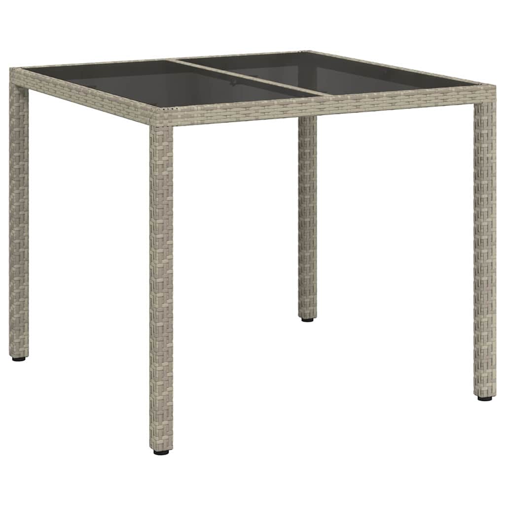 vidaXL Garden Table Grey 90 x 90 x 75 cm Poly Rattan 2