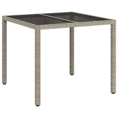 vidaXL Garden Table Grey 90 x 90 x 75 cm Poly Rattan 2