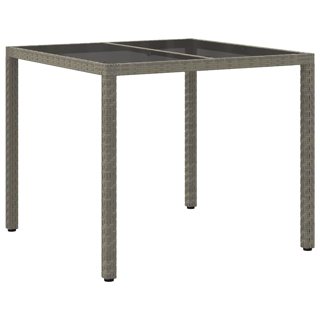 vidaXL Garden Table Grey 90 x 90 x 75 cm Poly Rattan 5