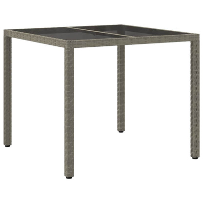 vidaXL Garden Table Grey 90 x 90 x 75 cm Poly Rattan 5