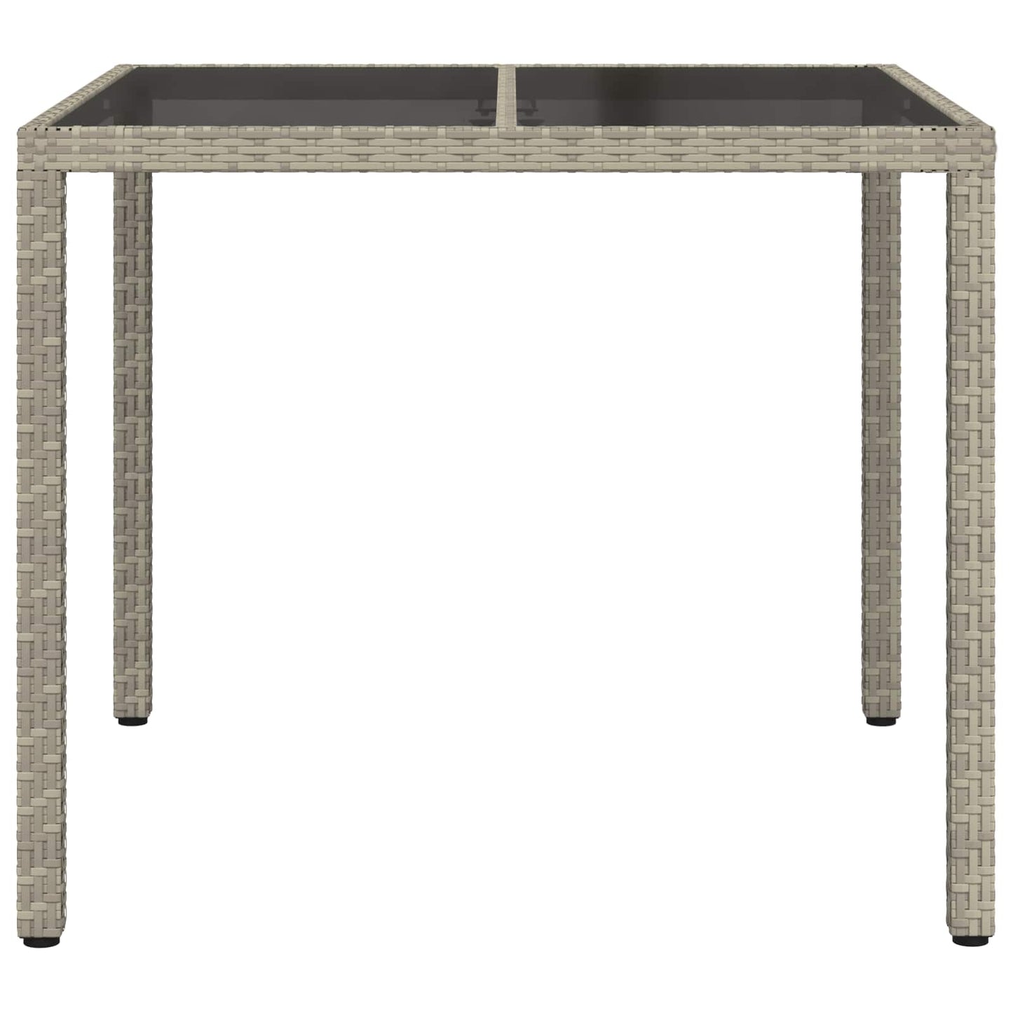 vidaXL Garden Table Grey 90 x 90 x 75 cm Poly Rattan 3