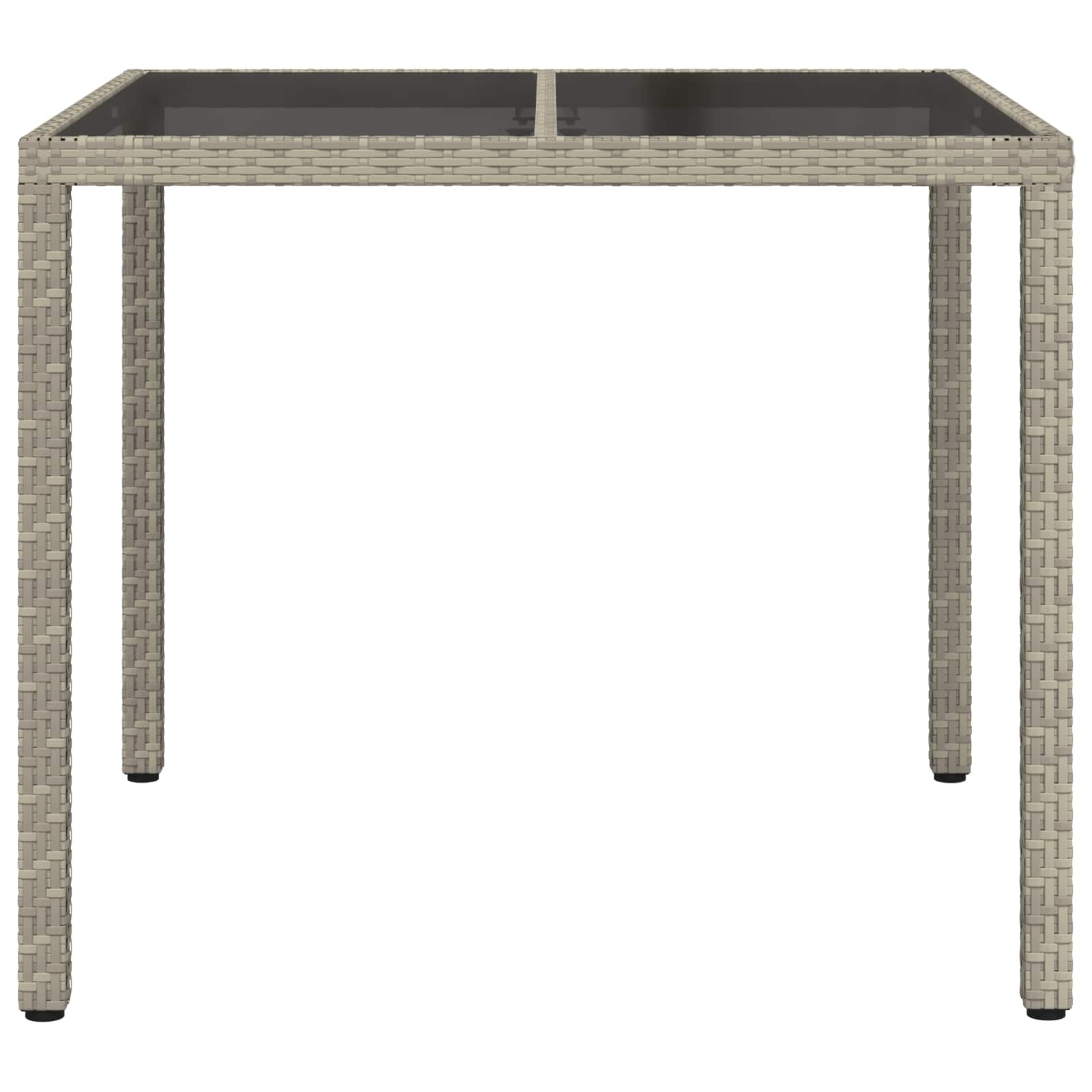 vidaXL Garden Table Grey 90 x 90 x 75 cm Poly Rattan 3