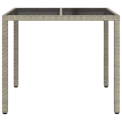 vidaXL Garden Table Grey 90 x 90 x 75 cm Poly Rattan 3