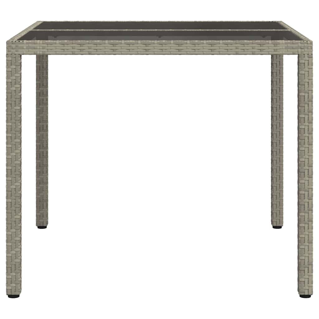 vidaXL Garden Table Grey 90 x 90 x 75 cm Poly Rattan 4