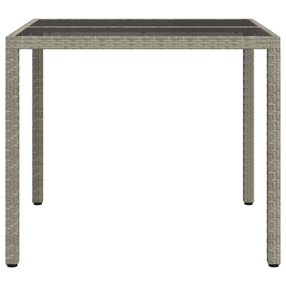 vidaXL Garden Table Grey 90 x 90 x 75 cm Poly Rattan 4