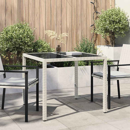 vidaXL Garden Table Grey 90 x 90 x 75 cm Poly Rattan