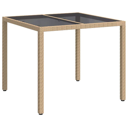 vidaXL Garden Table Beige 90 x 90 x 75 cm Poly Rattan 2