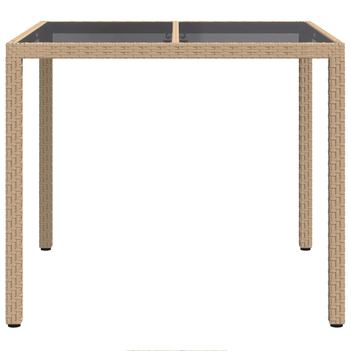 vidaXL Garden Table Beige 90 x 90 x 75 cm Poly Rattan 3