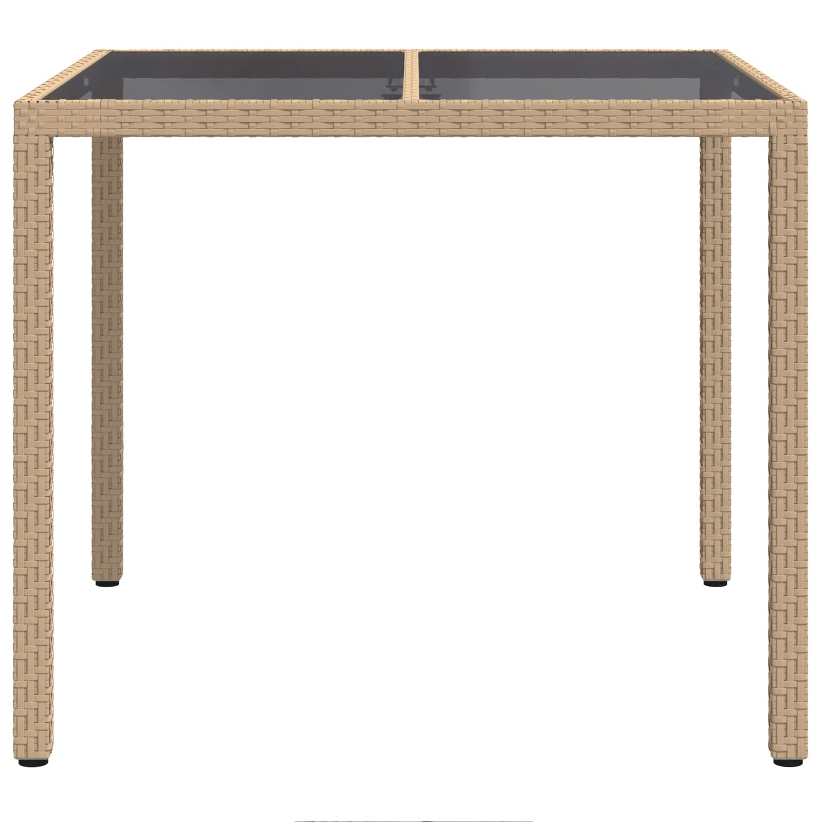 vidaXL Garden Table Beige 90 x 90 x 75 cm Poly Rattan 3