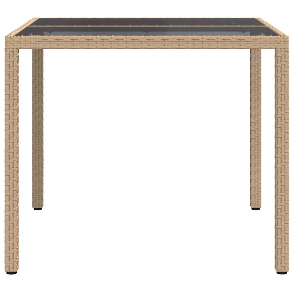 vidaXL Garden Table Beige 90 x 90 x 75 cm Poly Rattan 4