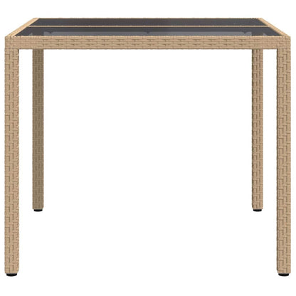 vidaXL Garden Table Beige 90 x 90 x 75 cm Poly Rattan 4