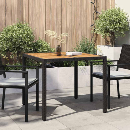 vidaXL Garden Table Grey 90 x 90 x 75 cm Poly Rattan