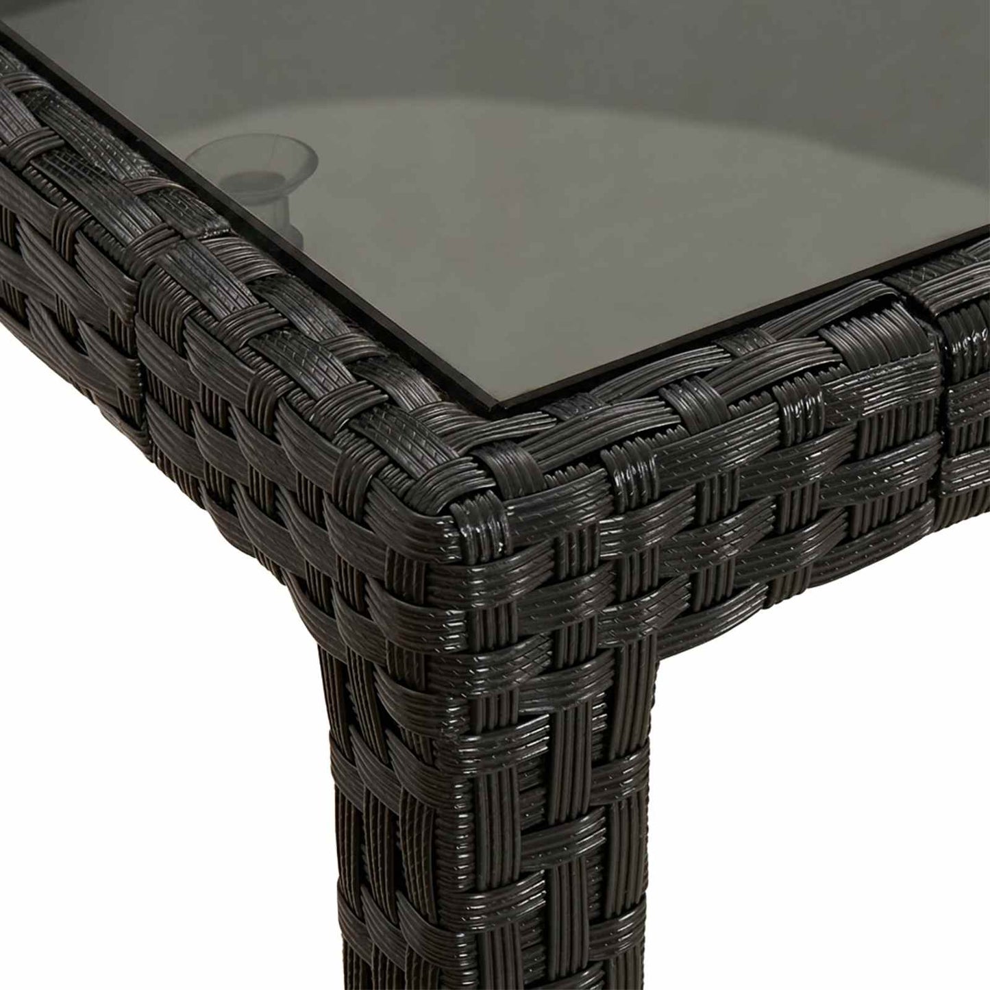 vidaXL Garden Table Black 150 x 90 x 75 cm Poly Rattan 6