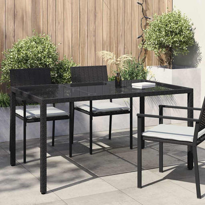 vidaXL Garden Table Black 150 x 90 x 75 cm Poly Rattan 1
