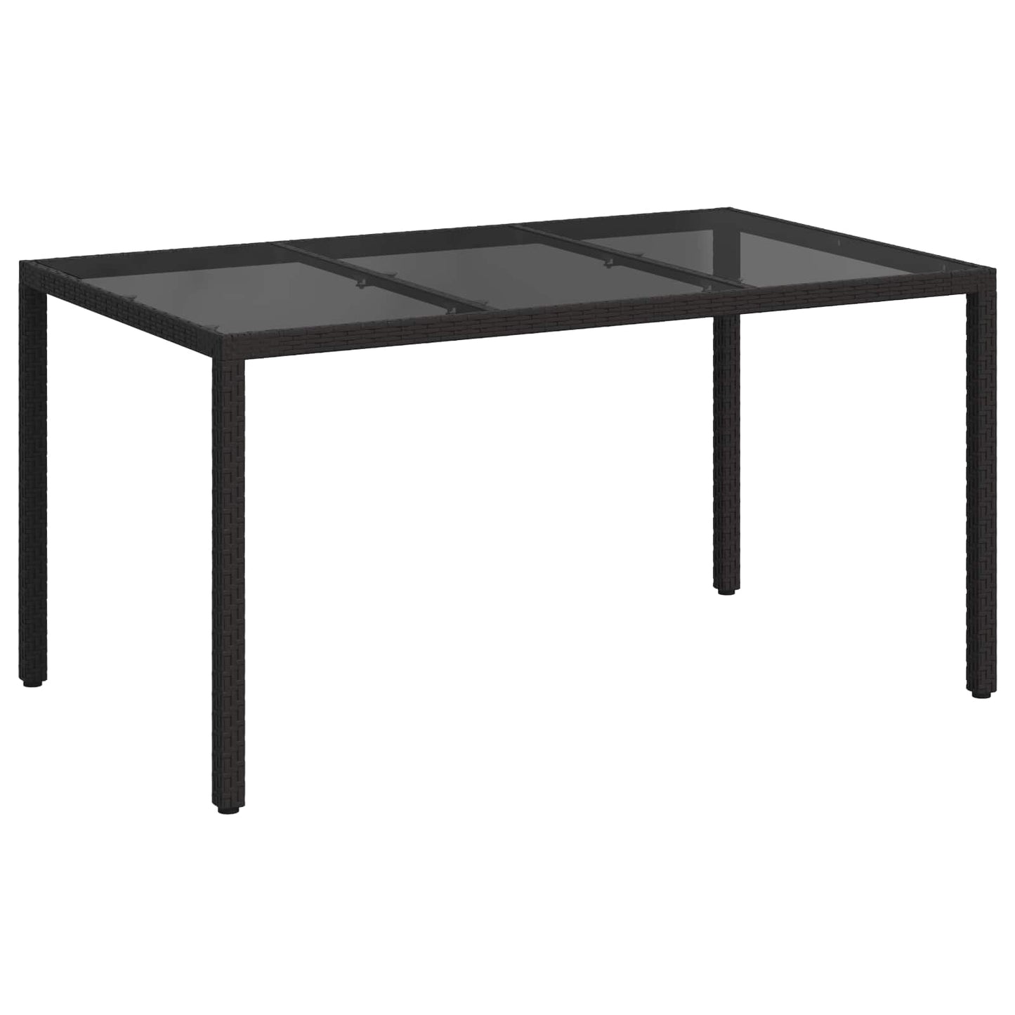 vidaXL Garden Table Black 150 x 90 x 75 cm Poly Rattan 2