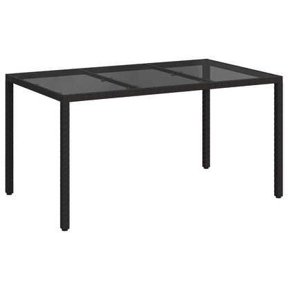vidaXL Garden Table Black 150 x 90 x 75 cm Poly Rattan 2