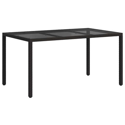 vidaXL Garden Table Black 150 x 90 x 75 cm Poly Rattan 5