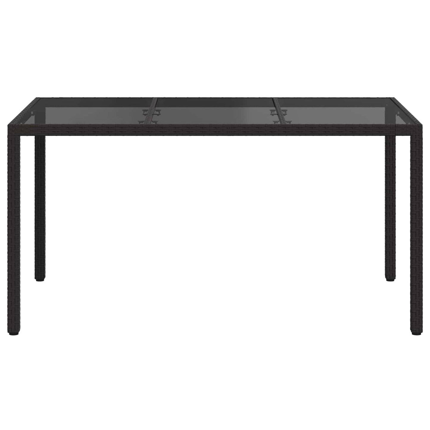 vidaXL Garden Table Black 150 x 90 x 75 cm Poly Rattan 3