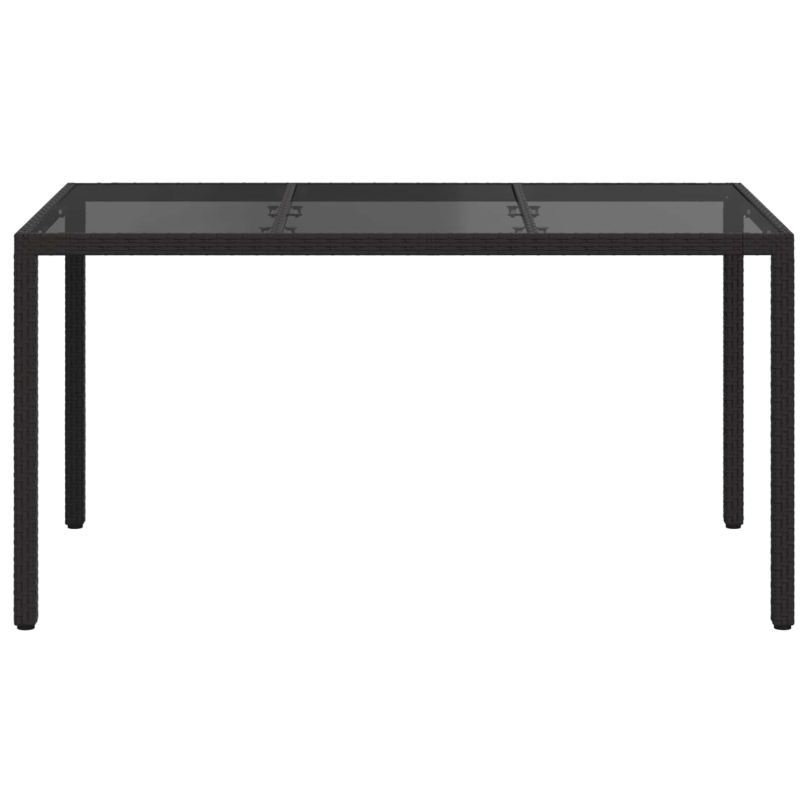 vidaXL Garden Table Black 150 x 90 x 75 cm Poly Rattan 3
