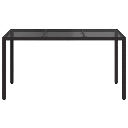 vidaXL Garden Table Black 150 x 90 x 75 cm Poly Rattan 3