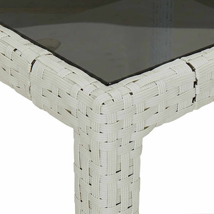 vidaXL Garden Table White 150 x 90 x 75 cm Poly Rattan 6