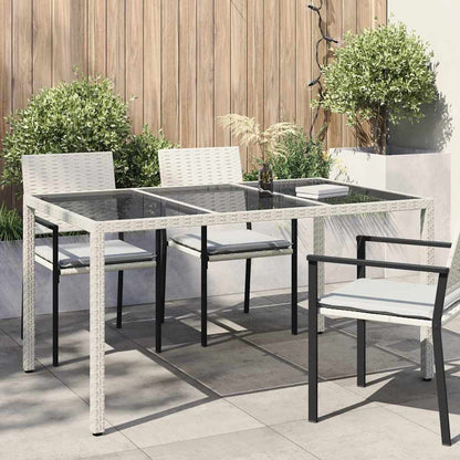 vidaXL Garden Table White 150 x 90 x 75 cm Poly Rattan 1