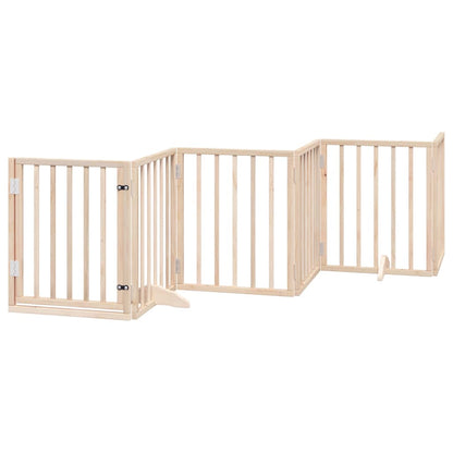 Dog Gate Foldable Panels 150 cm Poplar Wood Width 50 cm Natural