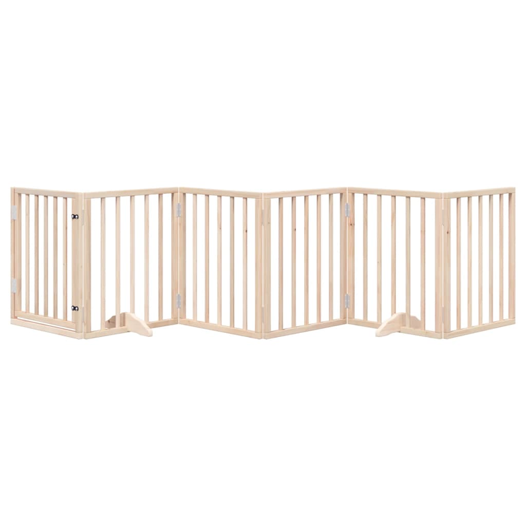 Dog Gate Foldable Panels 150 cm Poplar Wood Width 50 cm Natural