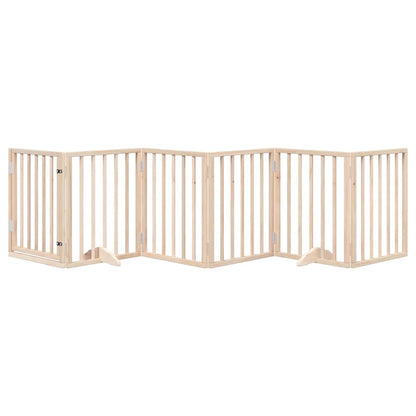 Dog Gate Foldable Panels 150 cm Poplar Wood Width 50 cm Natural