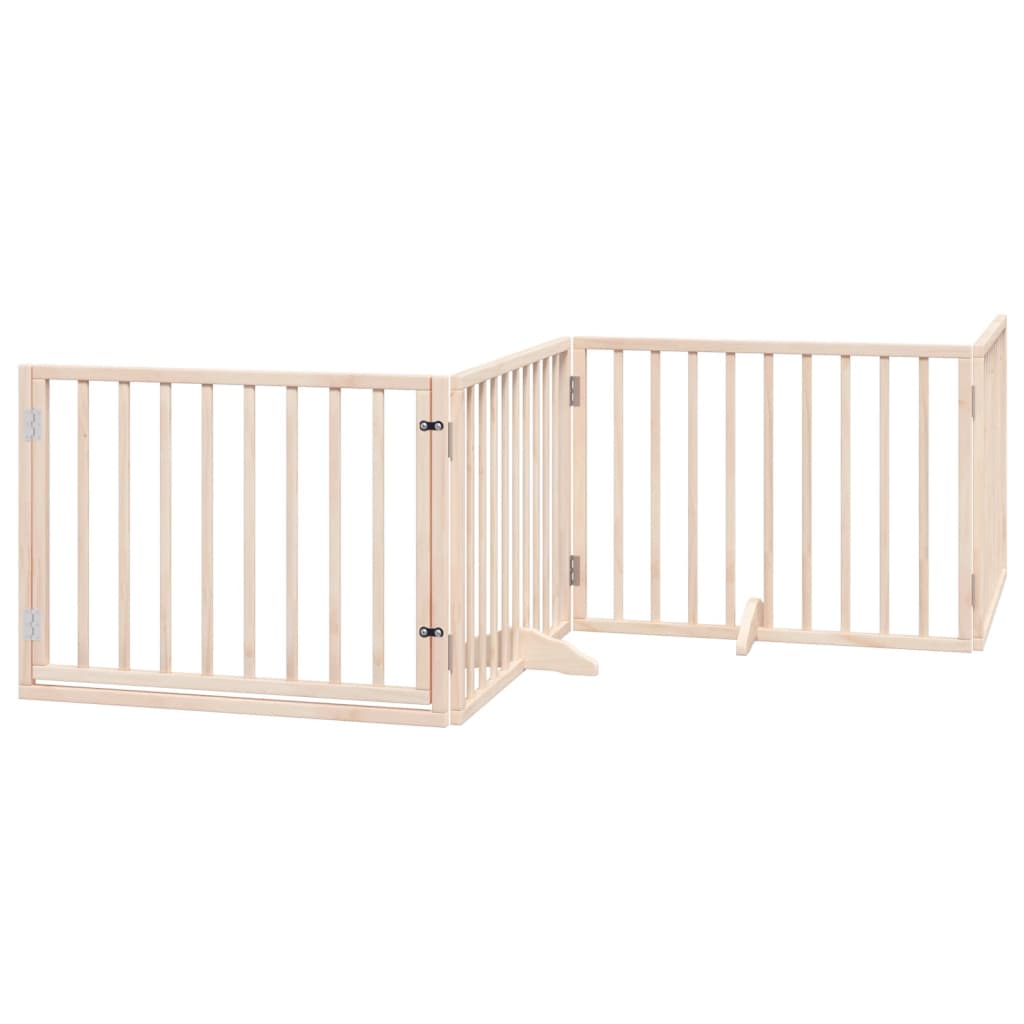 vidaXL Dog Gate with Door Foldable 4 Panels 320 cm Poplar Wood 2