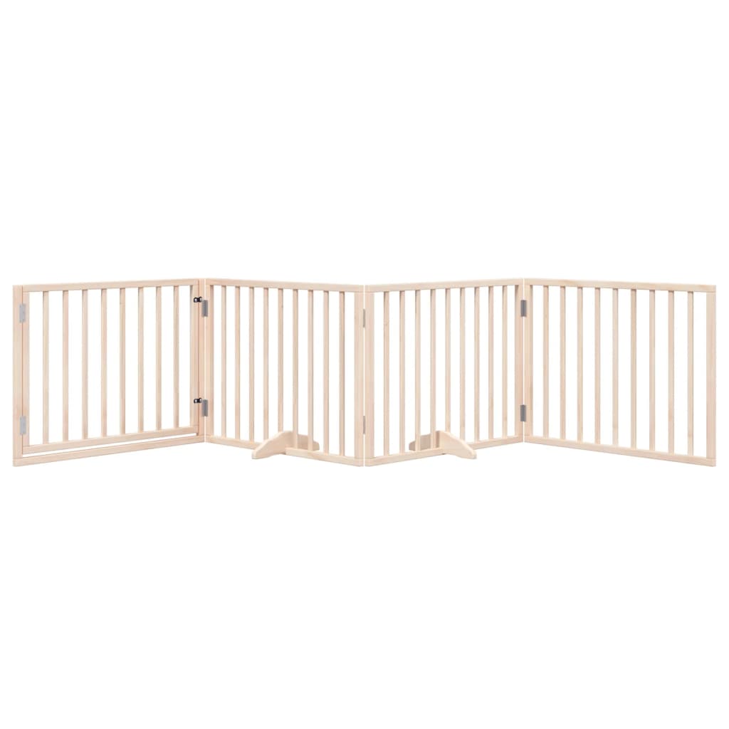 vidaXL Dog Gate with Door Foldable 4 Panels 320 cm Poplar Wood 3
