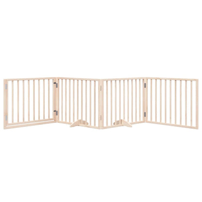 vidaXL Dog Gate with Door Foldable 4 Panels 320 cm Poplar Wood 3