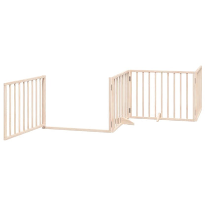 vidaXL Dog Gate with Door Foldable 4 Panels 320 cm Poplar Wood 4