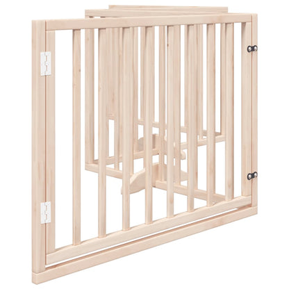 vidaXL Dog Gate with Door Foldable 4 Panels 320 cm Poplar Wood 5