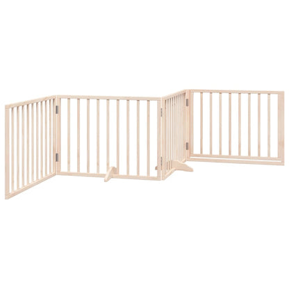 vidaXL Dog Gate with Door Foldable 4 Panels 320 cm Poplar Wood 6
