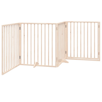 vidaXL Dog Gate with Door Foldable 4 Panels 320 cm Poplar Wood 6