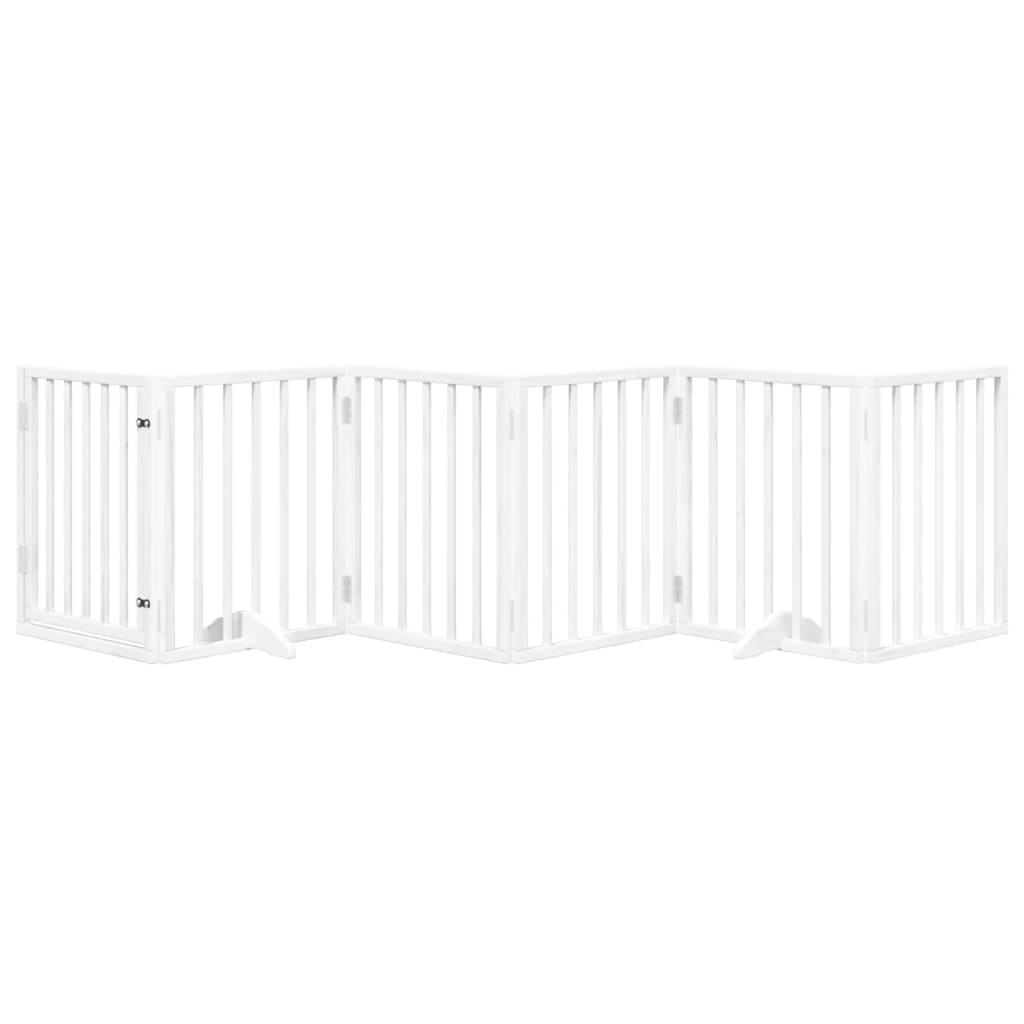 Dog Gate Foldable Panels 150 cm Poplar Wood Width 50 cm White