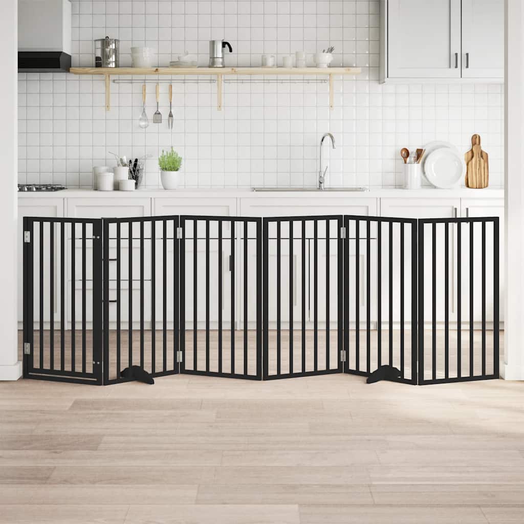 vidaXL Dog Gate Foldable Panels 150 cm Poplar Wood Width 50 cm