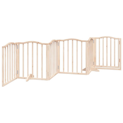 vidaXL Dog Gate with Door Foldable 6 Panels 300 cm Poplar Wood 6