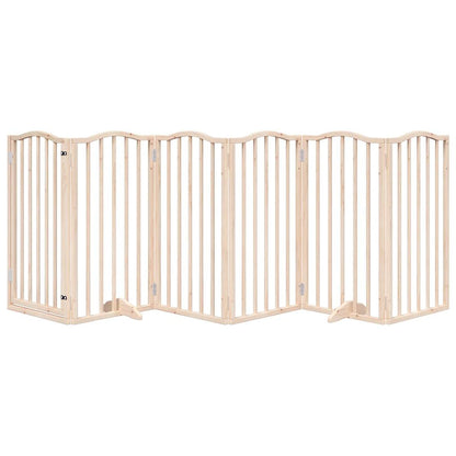 vidaXL Dog Gate with Door Foldable 6 Panels 300 cm Poplar Wood 3