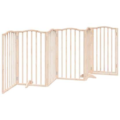 vidaXL Dog Gate with Door Foldable 6 Panels 300 cm Poplar Wood 6
