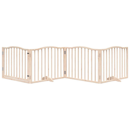 vidaXL Dog Gate with Door Foldable 4 Panels 320 cm Poplar Wood 3