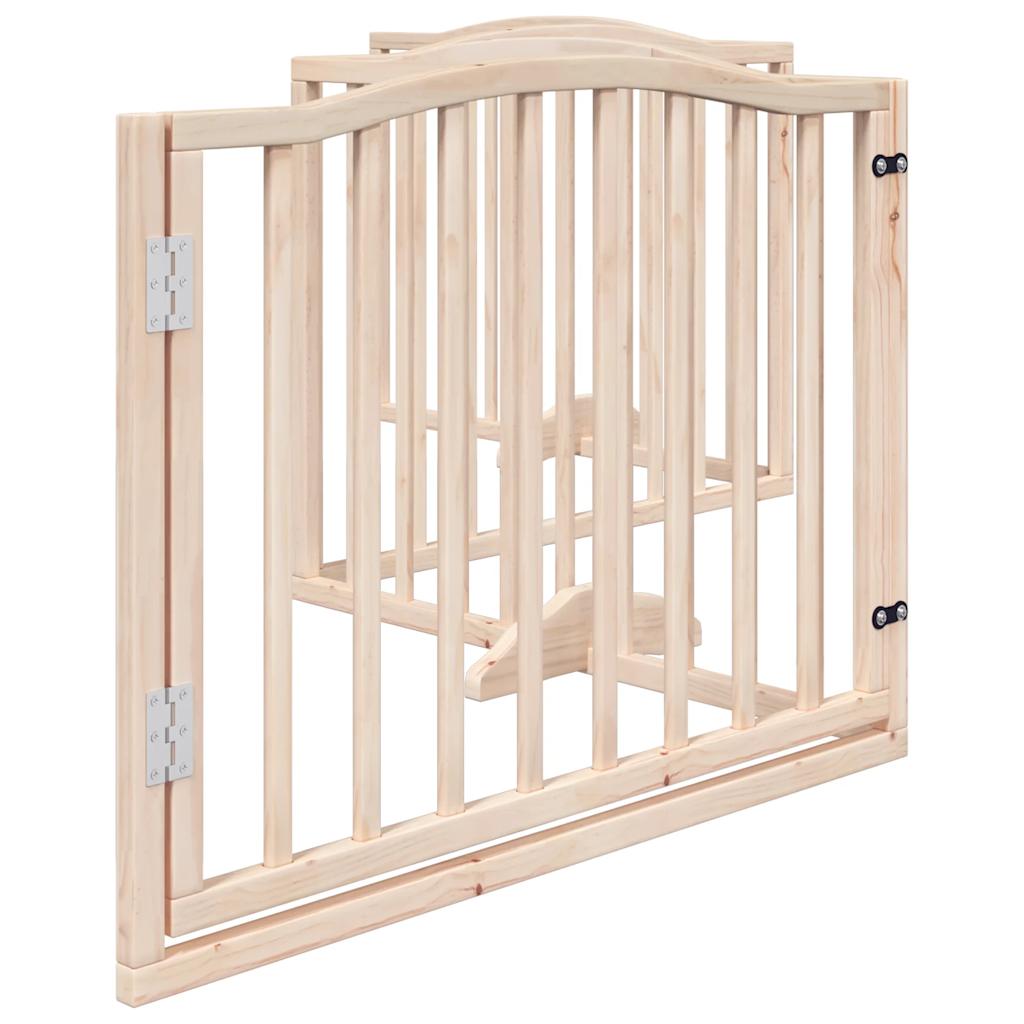 vidaXL Dog Gate with Door Foldable 4 Panels 320 cm Poplar Wood 5