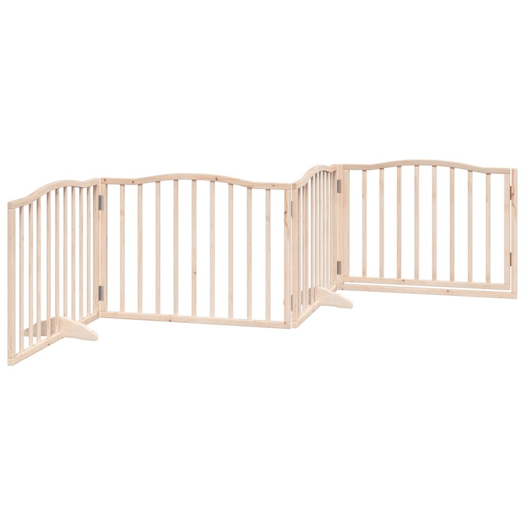vidaXL Dog Gate with Door Foldable 4 Panels 320 cm Poplar Wood 6